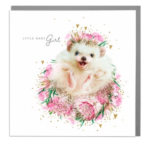 Novo cartão comemorativo Baby Girl Hedgehog da Lola Design