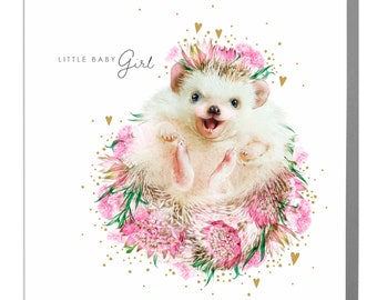 Neue Baby Girl Igel Grußkarte von Lola Design