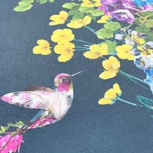 Wallpaper Sample Hummingbird Full Colour Dark Blue