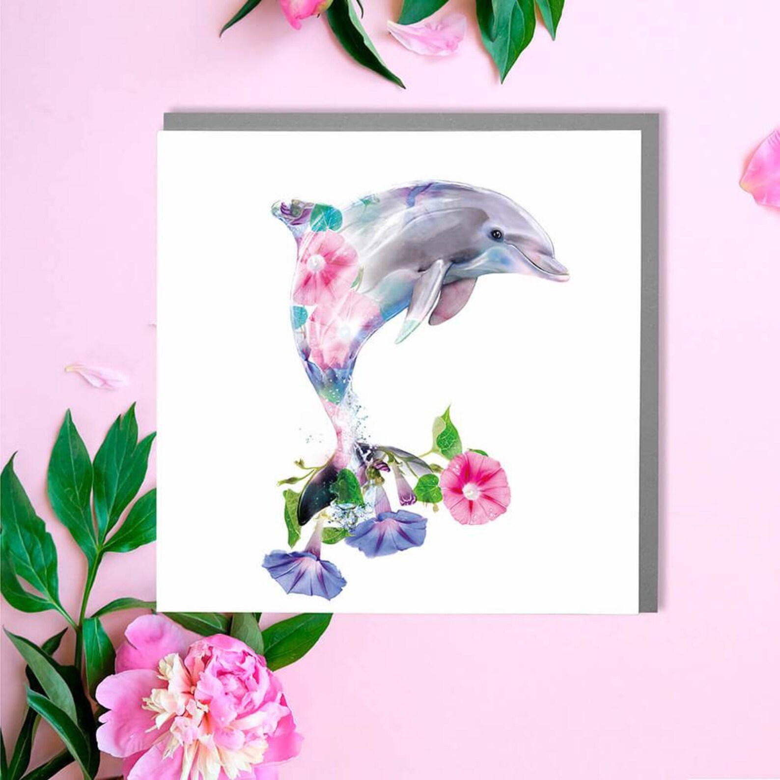 Dolphin Blank Art Greeting Card - Birthday Card, Art Greeting Cards - Etsy