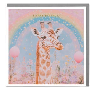 Giraffe Rainbow - Verjaardagskaart van Lola Design