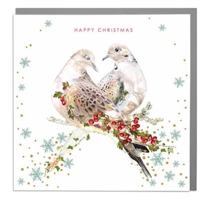 Tortuga Palomas Feliz Tarjeta de Navidad
