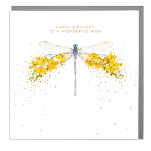 Moeder Happy Birthday Wenskaart Dragonfly
