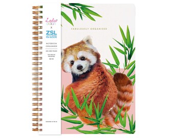 Spiral Bound red panda Organiser / Notebook - Lola Design x ZSL