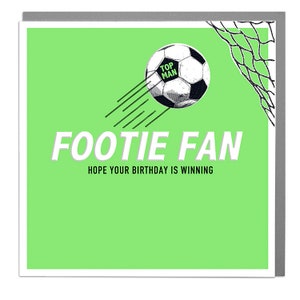 Footie Fan Happy Birthday Card, carte de vœux de football