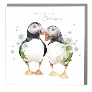 Puffin Vous deux Bonne carte de vœux noël