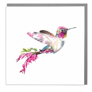 Kolibri Blanko Kunst Grußkarte