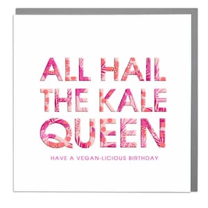Tarjeta de cumpleaños Kale Vegan Queen
