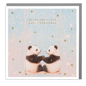 Pandas - Para Aquele Que Eu Amo Cartão de Natal por Lola Design