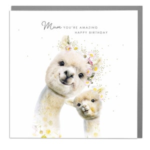 Biglietto di auguri di buon compleanno per la mamma Alpaca di Lola Design