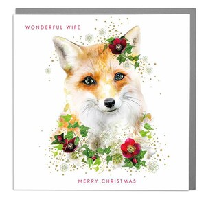 Merveilleuse femme Fox Joyeuses noël Carte de vœux