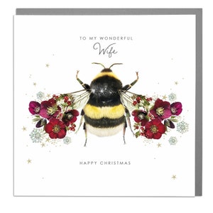Moglie ape carina Buon Natale Cartolina di auguri