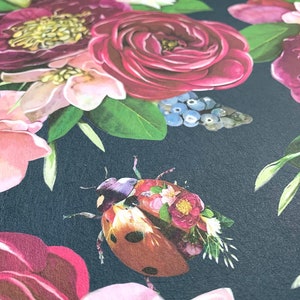 Wallpaper Sample Coccinella Mista Blu Scuro