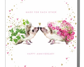 Happy Anniversary Hedeghogs greeting Card