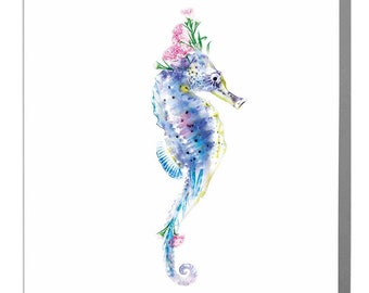 Seepferdchen Blanko Kunst Grußkarte