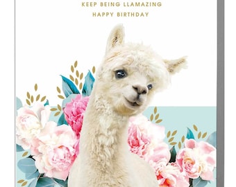 Llama Birthday Card