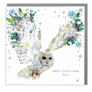 Tawny Owl Merry Christmas Dad Card