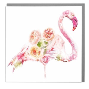 Flamingo art blank greeting card