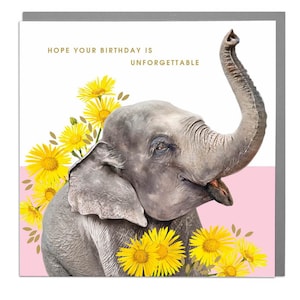 Happy Birthday Unforgettable Elephant Grußkarte