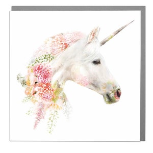 Carte de voeux d'art vierge Licorne, parfaite pour une carte d'anniversaire