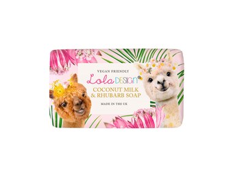 Mydło w kostce Mleko kokosowe i rabarbar - Alpaki Przyjazne weganom