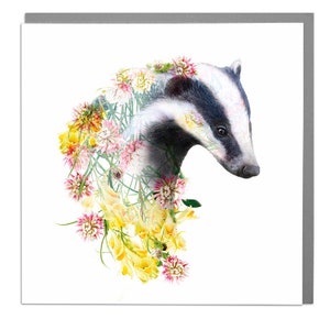 Badger blank art greeting Card