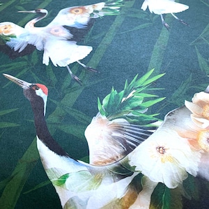 Wallpaper Sample Cranes Green