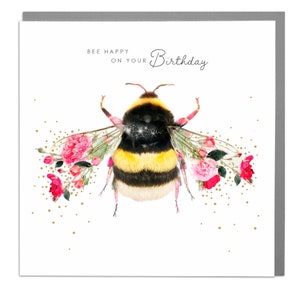 Happy Birthday Bumble Bee-wenskaart van Lola Design
