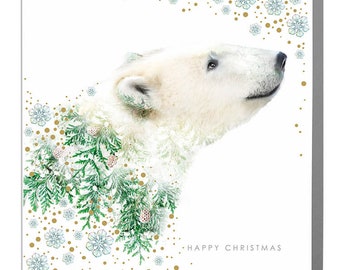 Polar Bear Happy Christmas Holiday greeting Card
