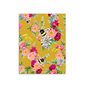 Wallpaper Sample Mustard Mixed Bee