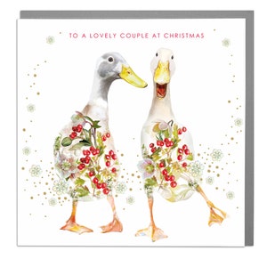 Indian Runner Ducks voor jullie beiden Happy Christmas Holiday wenskaart