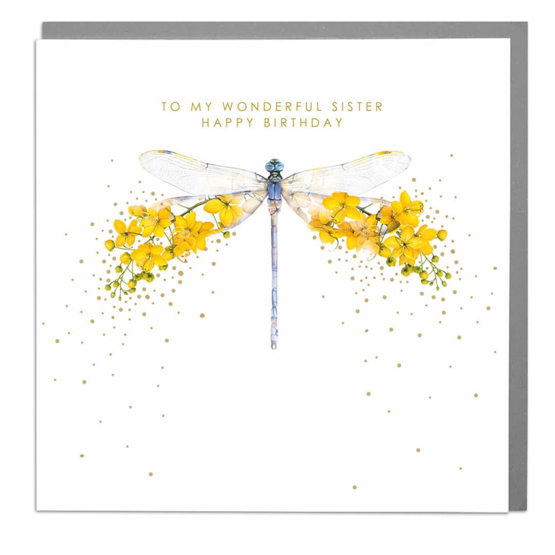 Dragonfly Sister Happy Birthday Card - Etsy UK