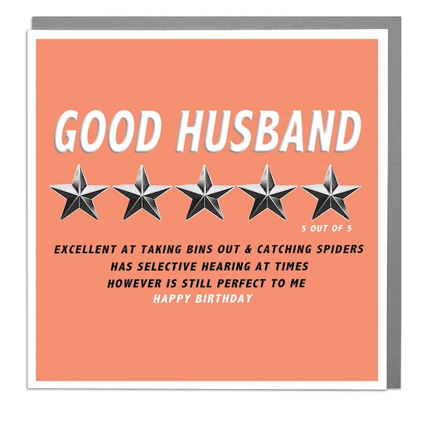 Husband Birthday Card - Five Star Greeting Card by Lola Design