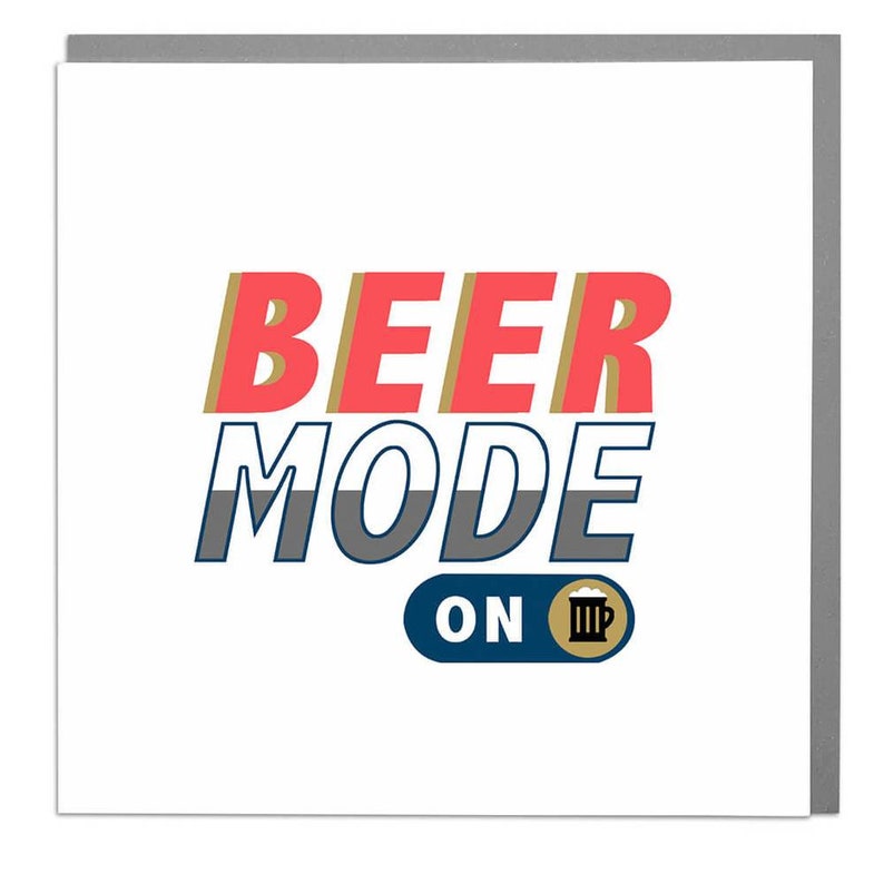 Beer Mode on Birthday Card - Etsy