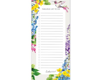 Magnetic To Do List Pad hummingbird