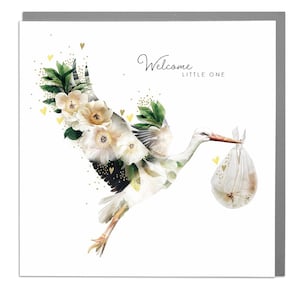 Nouvelle carte de vœux bébé cigogne par Lola Design