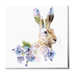 Grußkarte Hase blanko Kunst