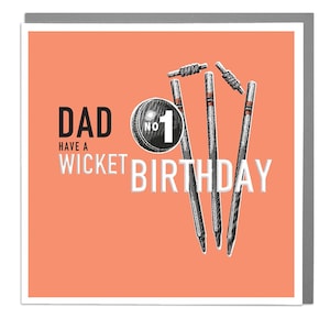 Dad Cricket happy Birthday Card by Lola Design