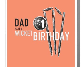 Dad Cricket happy Birthday Card by Lola Design