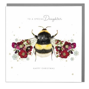 Bee Daughter Happy Christmas Holiday Grußkarte