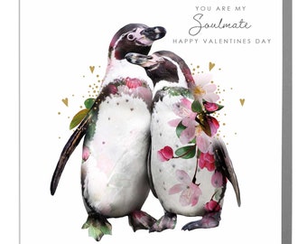 Valentines Penguins Soulmate Card by Lola Design