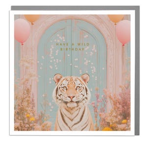 Cartão de Feliz Aniversário Tigre por Lola Design