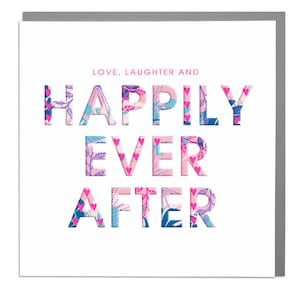 Liebe, Lachen und Happily Ever After Wedding Day Karte