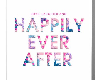 Love, Laughter and Happily Ever After Wedding Day Card