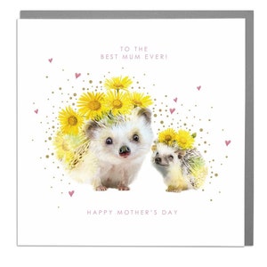 The Best Mum Ever Moederdag Egels-wenskaart van Lola Design