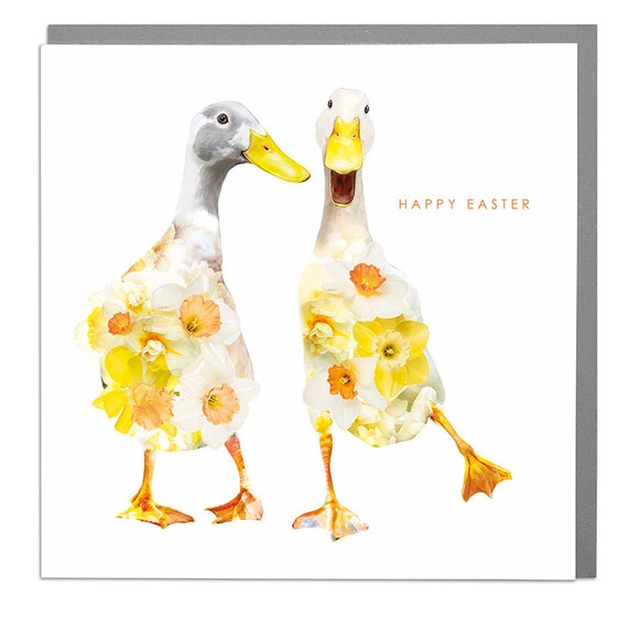 Lola Design – Frohe Ostern Grußkarte Mit Entlein – Blanko Mit Umschlag, In Großbritannien Hergestellt