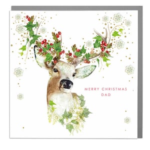 Merry Christmas Dad, Hirsch Weihnachten Weihnachtsgrußkarte