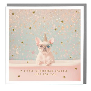 Frenchie - Sparkle kerstkaart van Lola Design