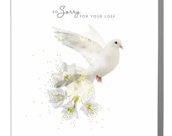 Dove, sympathy So Sorry For Your Loss Card by Lola Design