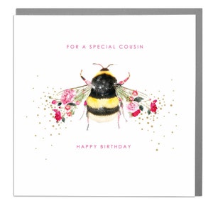 Cartão Feliz Aniversário Primo Bumble Bee